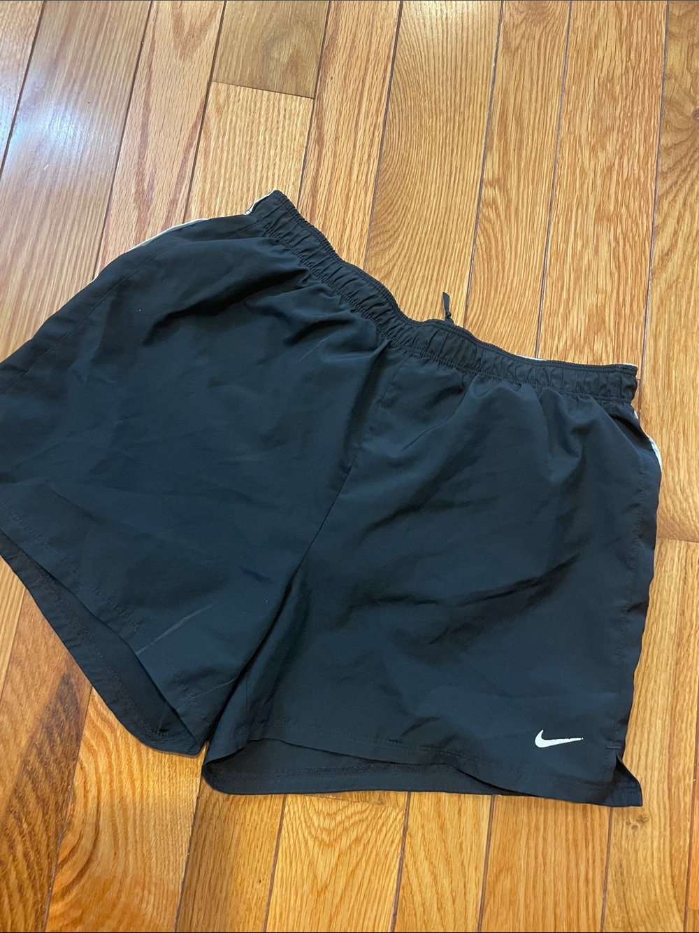 Nike Black Athletic Shorts with White Swoosh